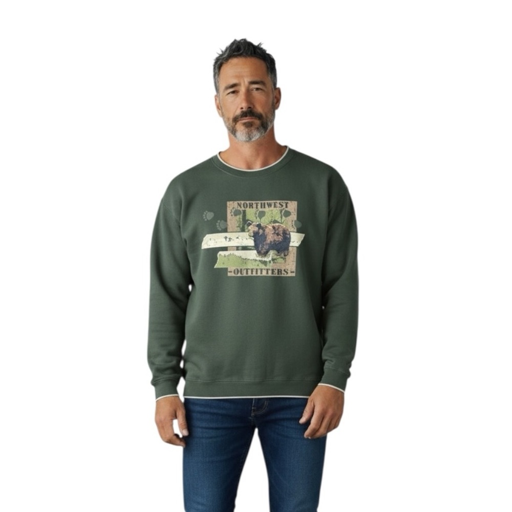Nature Outdoors Bear Croft & Barrow Sweatshirt Gorpcore Nature Outdoors